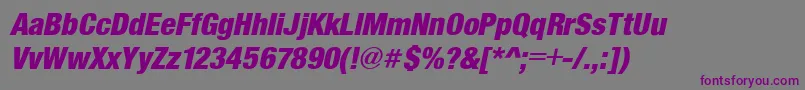 SansBlackCond.Italic Font – Purple Fonts on Gray Background