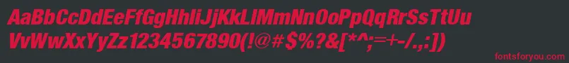 SansBlackCond.Italic Font – Red Fonts on Black Background