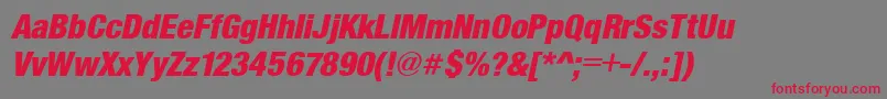 SansBlackCond.Italic Font – Red Fonts on Gray Background