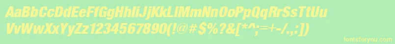 SansBlackCond.Italic Font – Yellow Fonts on Green Background