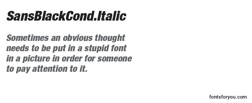 Schriftart SansBlackCond.Italic