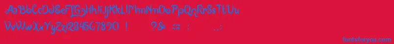 BoutiquesOfMerauke Font – Blue Fonts on Red Background