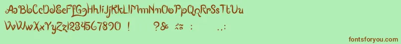 BoutiquesOfMerauke Font – Brown Fonts on Green Background