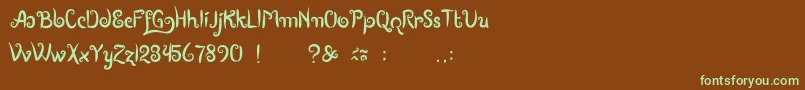 BoutiquesOfMerauke Font – Green Fonts on Brown Background