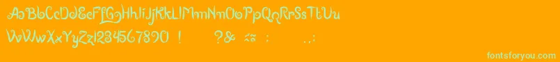 BoutiquesOfMerauke Font – Green Fonts on Orange Background