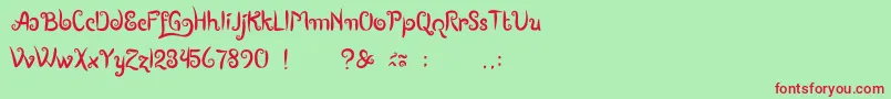 BoutiquesOfMerauke Font – Red Fonts on Green Background