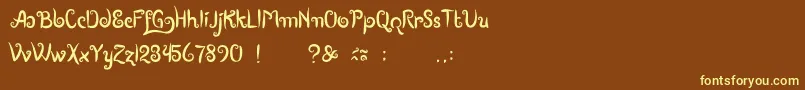 BoutiquesOfMerauke Font – Yellow Fonts on Brown Background