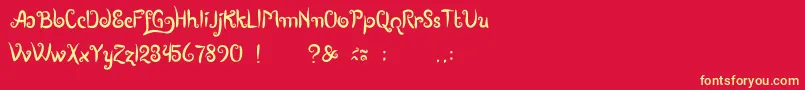 BoutiquesOfMerauke Font – Yellow Fonts on Red Background