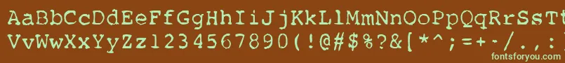 Czcionka Remington – zielone czcionki na brązowym tle