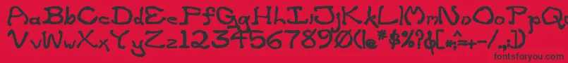 ZippitteyBold-Schriftart – Schwarze Schriften auf rotem Hintergrund