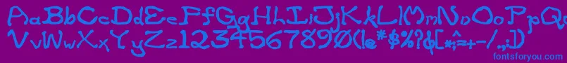 ZippitteyBold-Schriftart – Blaue Schriften auf violettem Hintergrund