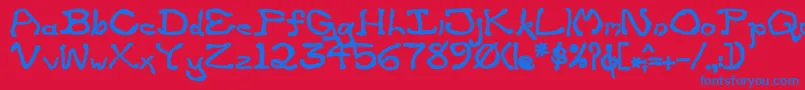 フォントZippitteyBold – 赤い背景に青い文字
