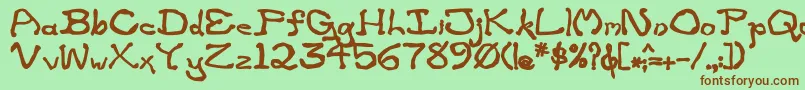 Шрифт ZippitteyBold – коричневые шрифты на зелёном фоне