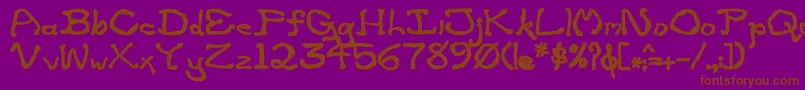ZippitteyBold-fontti – ruskeat fontit violetilla taustalla