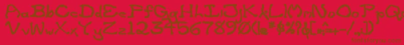 ZippitteyBold-Schriftart – Braune Schriften auf rotem Hintergrund