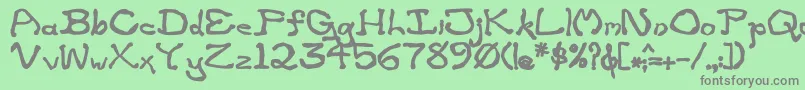 フォントZippitteyBold – 緑の背景に灰色の文字