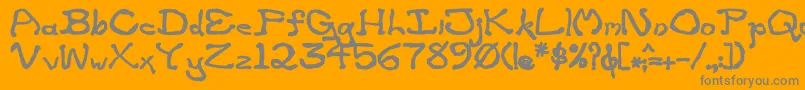 ZippitteyBold-fontti – harmaat kirjasimet oranssilla taustalla