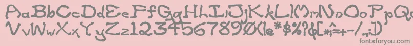 ZippitteyBold-fontti – harmaat kirjasimet vaaleanpunaisella taustalla