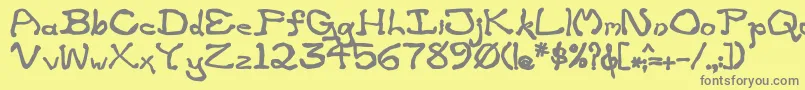 ZippitteyBold-Schriftart – Graue Schriften auf gelbem Hintergrund