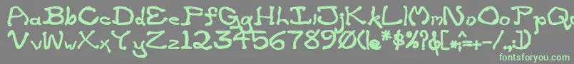 ZippitteyBold-fontti – vihreät fontit harmaalla taustalla