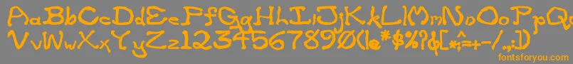 フォントZippitteyBold – オレンジの文字は灰色の背景にあります。