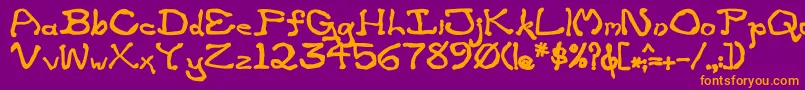 ZippitteyBold-Schriftart – Orangefarbene Schriften auf violettem Hintergrund