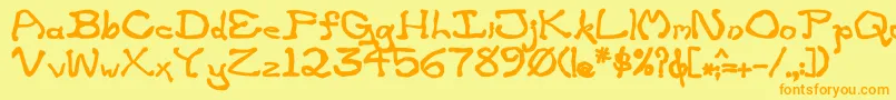 ZippitteyBold Font – Orange Fonts on Yellow Background