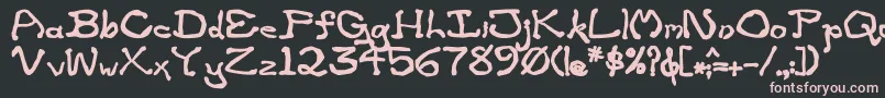 ZippitteyBold-fontti – vaaleanpunaiset fontit mustalla taustalla