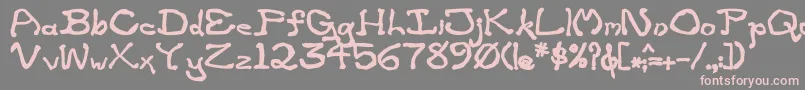 ZippitteyBold-fontti – vaaleanpunaiset fontit harmaalla taustalla