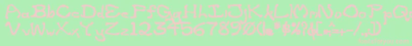 ZippitteyBold-fontti – vaaleanpunaiset fontit vihreällä taustalla