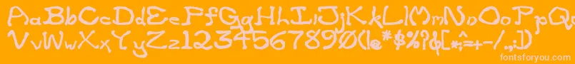 ZippitteyBold-fontti – vaaleanpunaiset fontit oranssilla taustalla