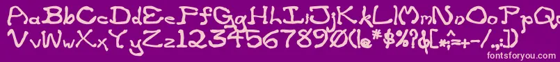 ZippitteyBold-fontti – vaaleanpunaiset fontit violetilla taustalla