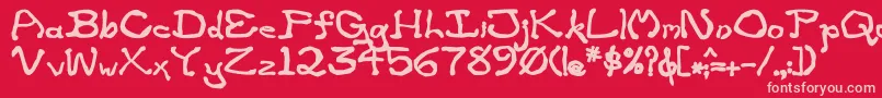 ZippitteyBold-fontti – vaaleanpunaiset fontit punaisella taustalla