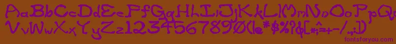 ZippitteyBold-fontti – violetit fontit ruskealla taustalla