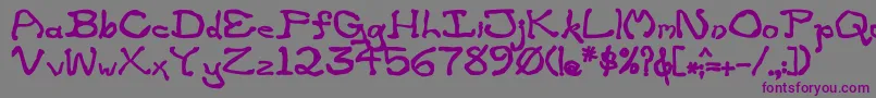 ZippitteyBold-Schriftart – Violette Schriften auf grauem Hintergrund