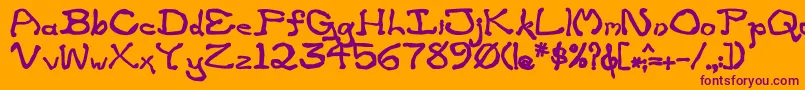 ZippitteyBold-fontti – violetit fontit oranssilla taustalla