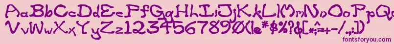 ZippitteyBold-fontti – violetit fontit vaaleanpunaisella taustalla