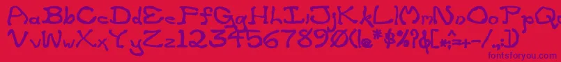 ZippitteyBold-fontti – violetit fontit punaisella taustalla