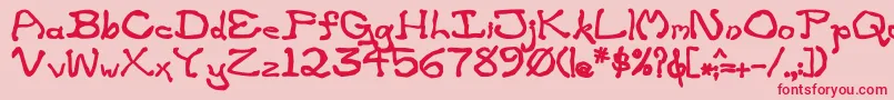 フォントZippitteyBold – ピンクの背景に赤い文字