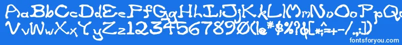 ZippitteyBold-fontti – valkoiset fontit sinisellä taustalla