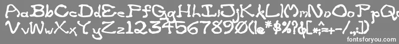 ZippitteyBold-fontti – valkoiset fontit harmaalla taustalla