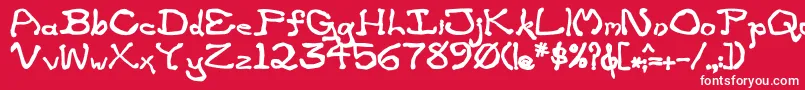 ZippitteyBold-Schriftart – Weiße Schriften auf rotem Hintergrund