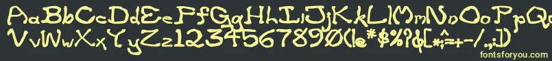 ZippitteyBold-fontti – keltaiset fontit mustalla taustalla