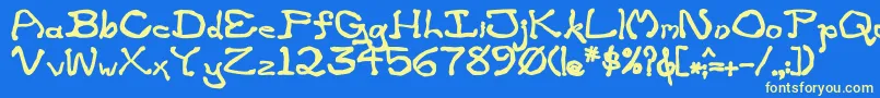 Шрифт ZippitteyBold – жёлтые шрифты на синем фоне