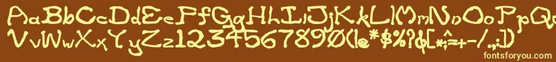 ZippitteyBold-fontti – keltaiset fontit ruskealla taustalla