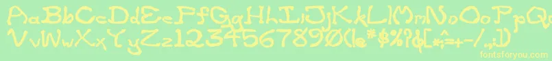 ZippitteyBold-Schriftart – Gelbe Schriften auf grünem Hintergrund