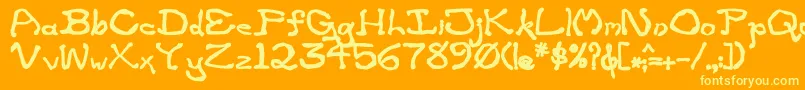 ZippitteyBold-Schriftart – Gelbe Schriften auf orangefarbenem Hintergrund
