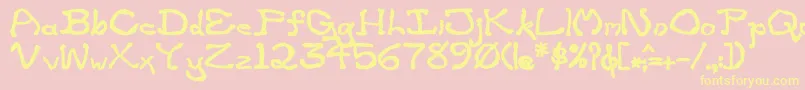 ZippitteyBold-fontti – keltaiset fontit vaaleanpunaisella taustalla