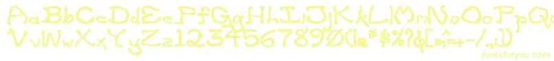 ZippitteyBold-Schriftart – Gelbe Schriften auf weißem Hintergrund