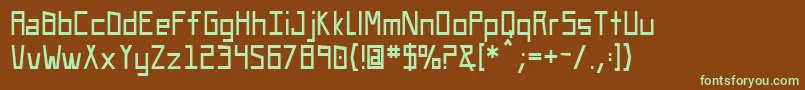 Шрифт Uasquare – зелёные шрифты на коричневом фоне